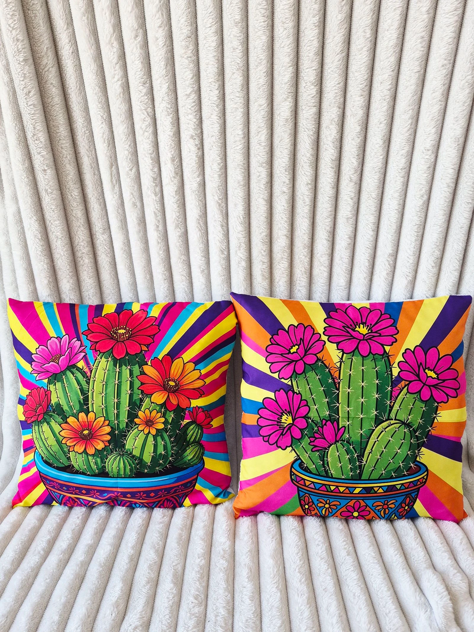 Lot de 2 housses de coussin 40x40cm décoration intérieur extérieur jardin meuble 